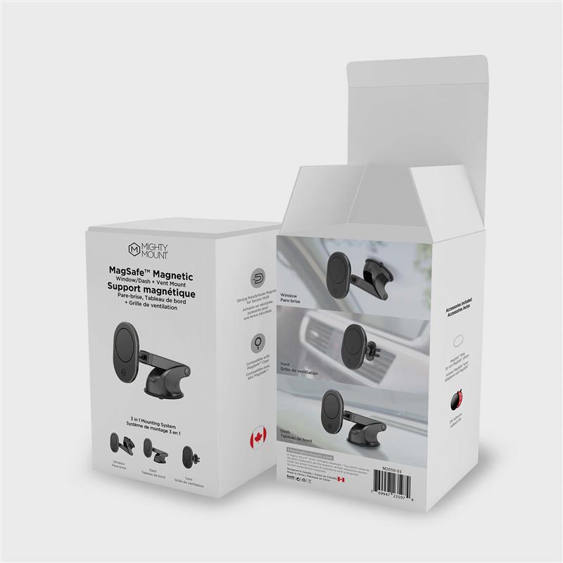 Support magnétique MagSafe combiné avec grille d'aération et base pour tableau de bord