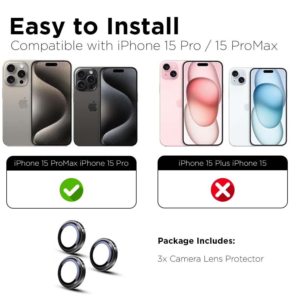 Protecteur d'objectif de caméra Screen Patrol - iPhone 15 Pro