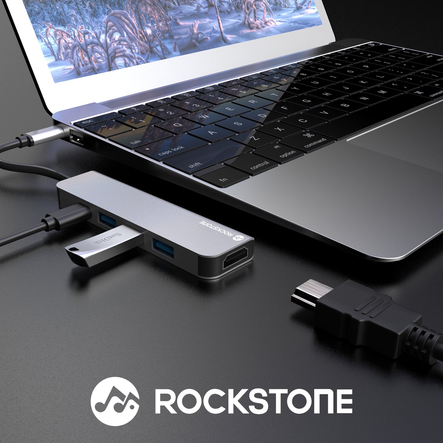 Hub Rockstone USB-C 5-en-1
