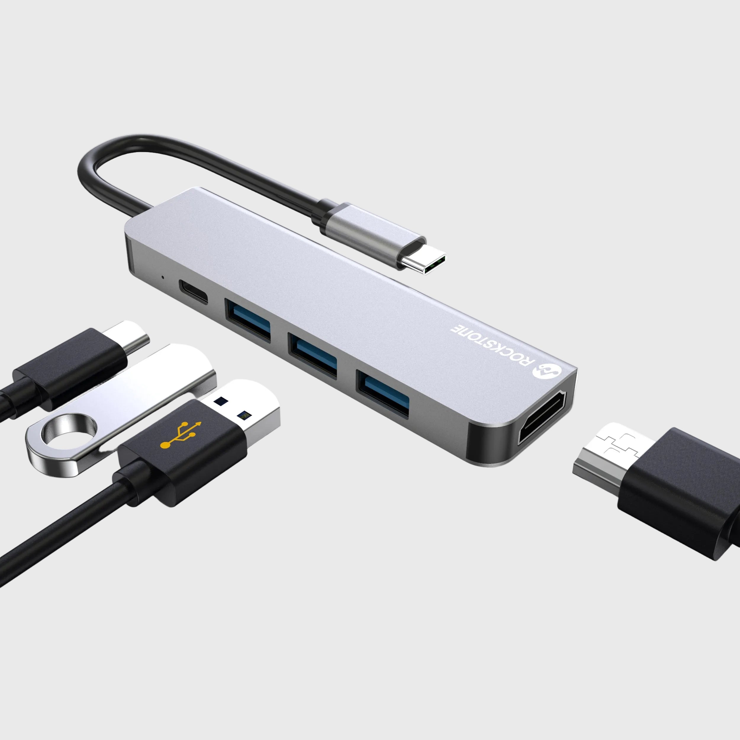 Hub Rockstone USB-C 5-en-1