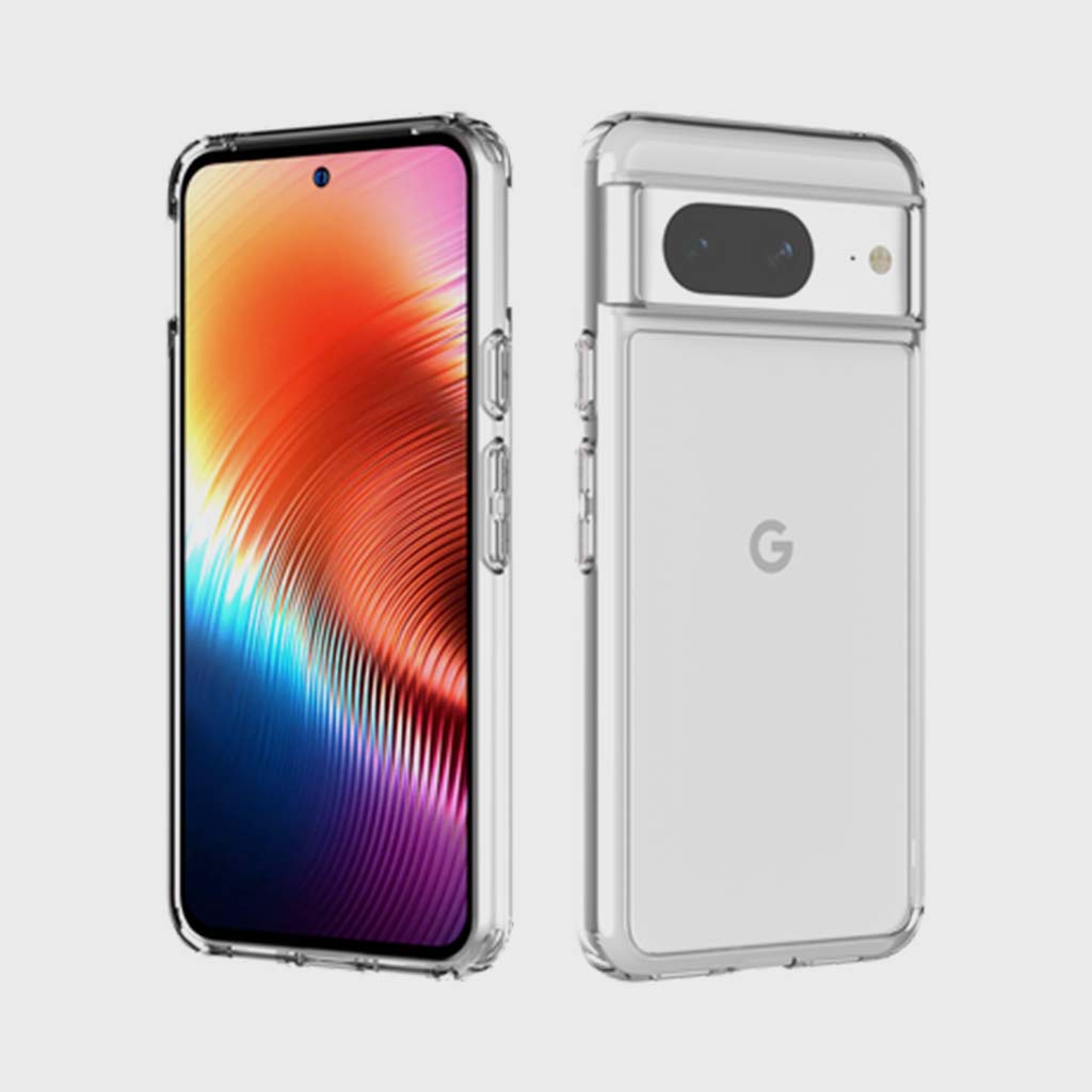 Google Pixel 8 - Pack de démarrage Étui transparent Fremont, verre trempé, chargeur mural à double port 30W