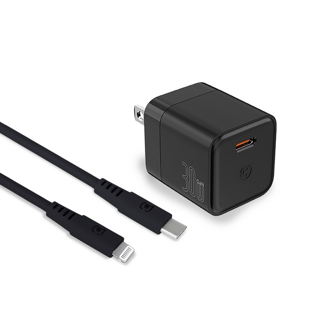 Chargeur mural 30W GaN avec câble 100W Type C vers Lightning