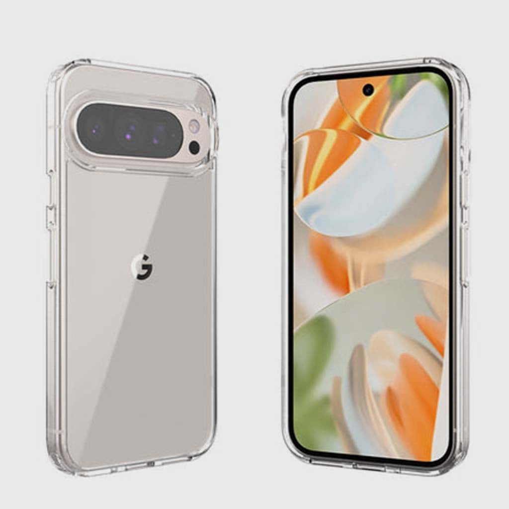 Google Pixel 9 Pro XL - Pack de démarrage Étui transparent Fremont, verre trempé, chargeur mural double port 30W