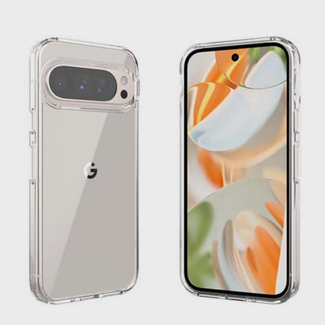 Google Pixel 9 Pro XL - Pack de démarrage Étui transparent Fremont, verre trempé, chargeur mural double port 30W