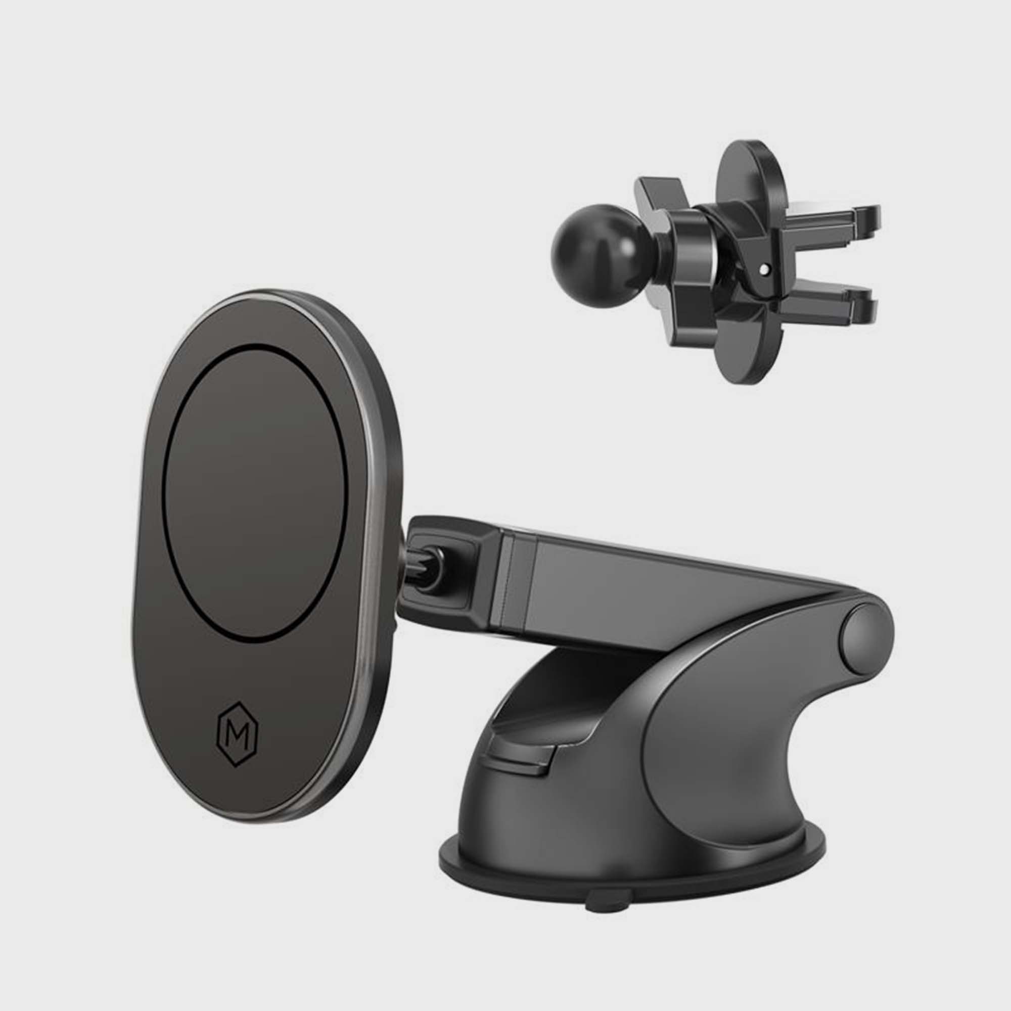 Support magnétique MagSafe combiné avec grille d'aération et base pour tableau de bord
