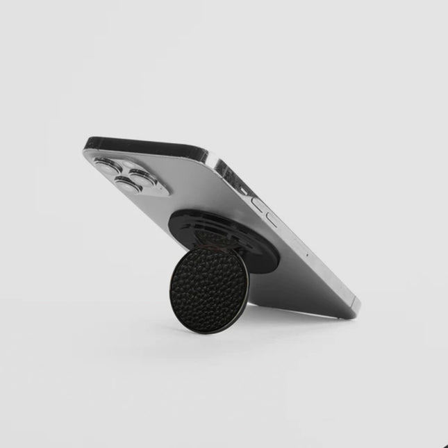 Poignée de téléphone MagSafe en cuir noir - MAGHANDL O
