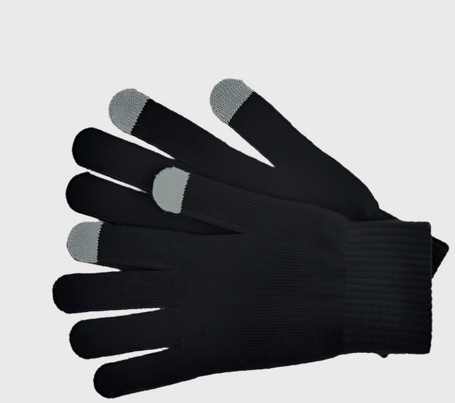 Gants d'hiver à écran tactile (taille unique / unisexe) - Noir