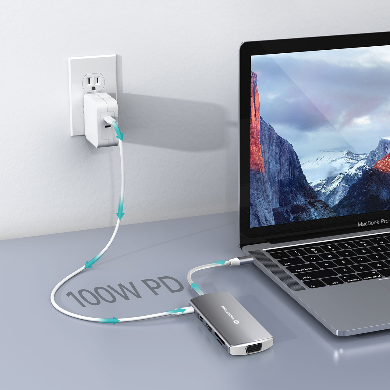 Hub HDMI double USB-C 9-en-1 de Rockstone