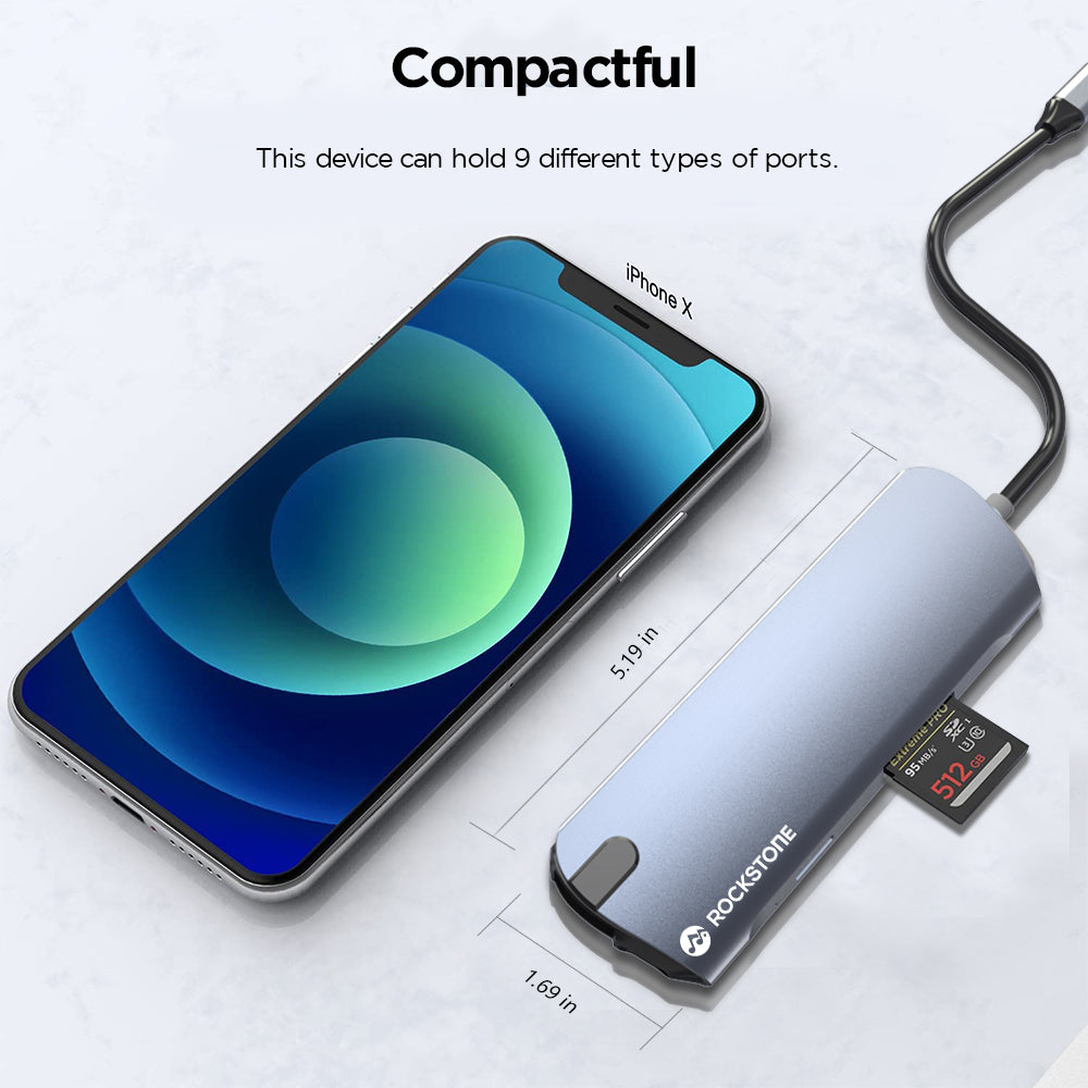 Hub Rockstone USB-C 9-en-1