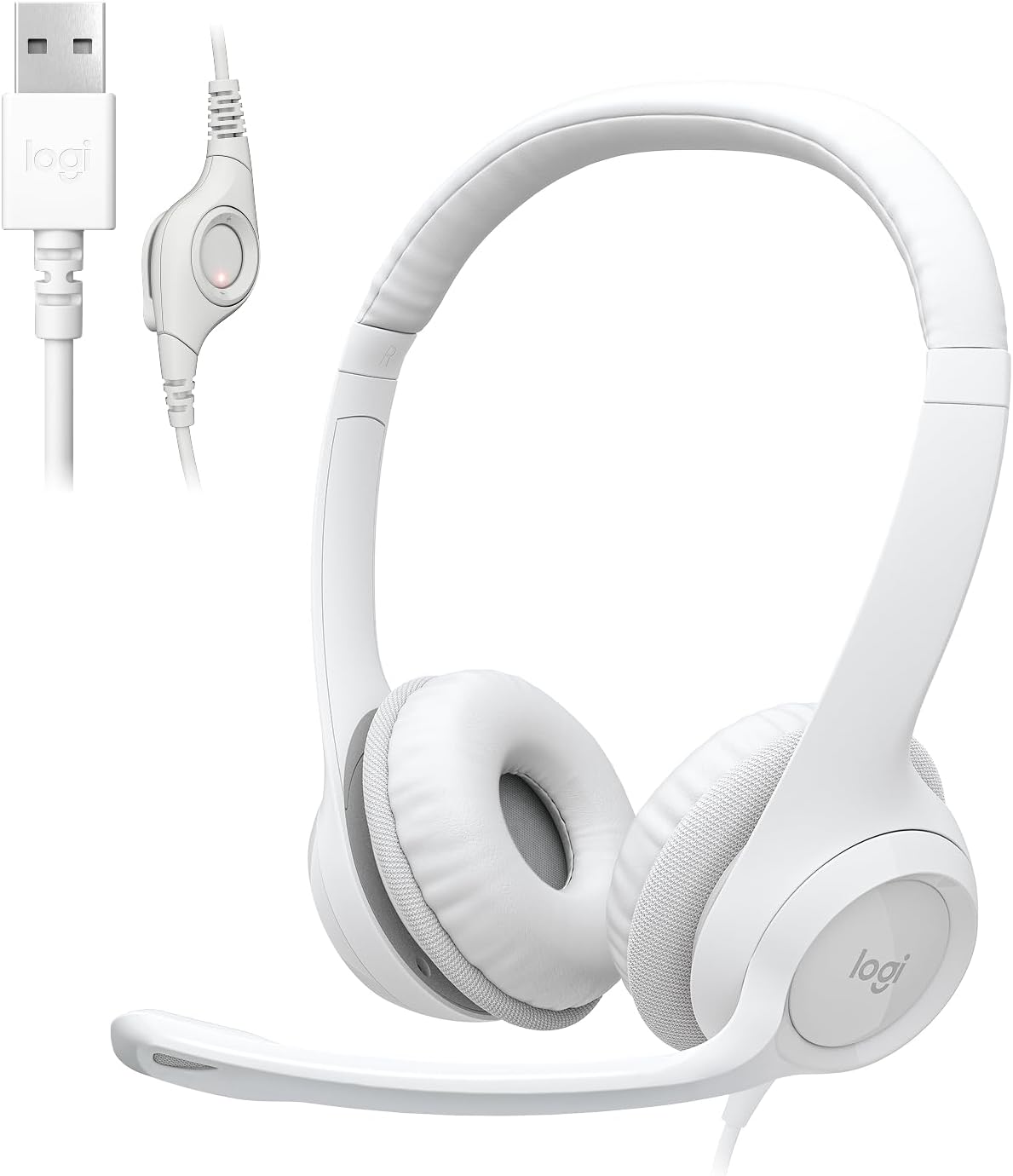 Logitech - Casque d'ordinateur USB H390 - Blanc cassé