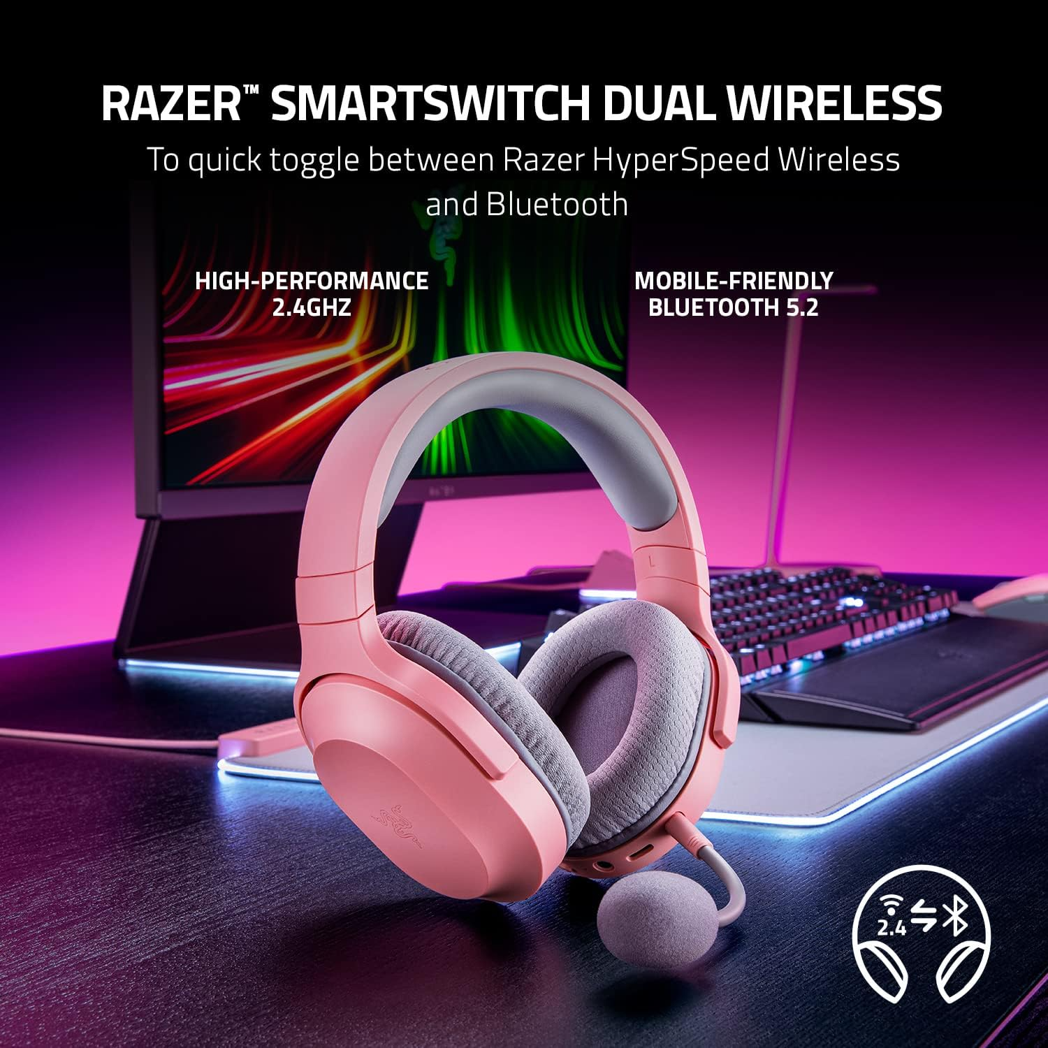 Razer Barracuda X (2022) - Casque sans fil multiplateforme pour jeux et mobiles - Blanc