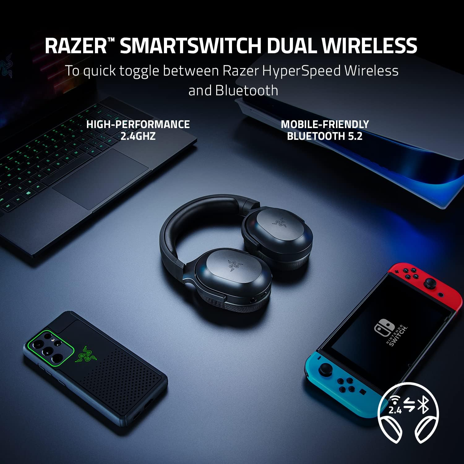 Razer Barracuda X (2022) - Casque sans fil multiplateforme pour jeux et mobiles - Blanc