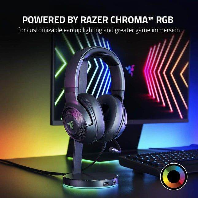 Casque de jeu filaire Razer Kraken V3 X 7.1 Surround Sound pour PC avec éclairage Chroma RGB (Razer Renewed)
