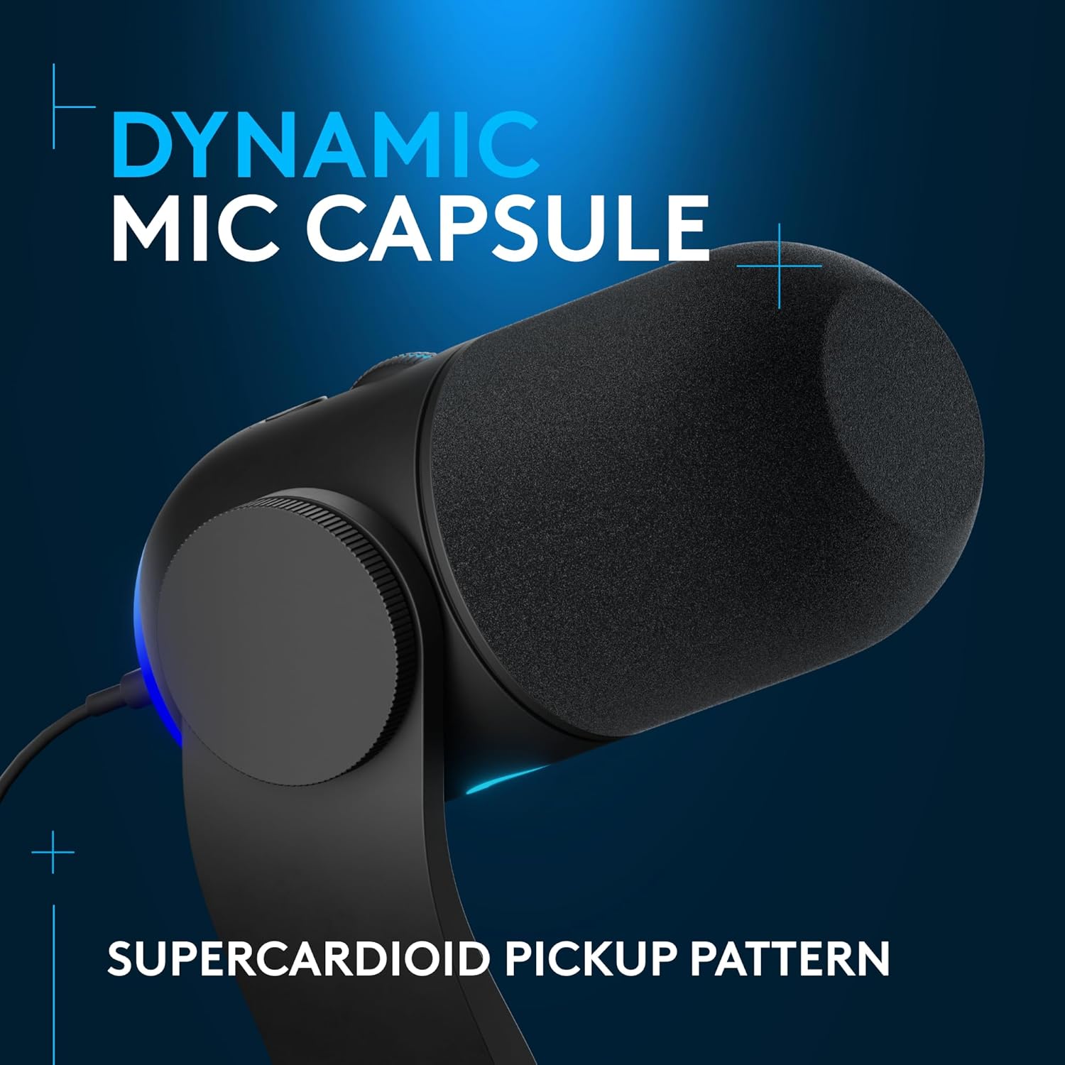 Logitech - Microphone de jeu Yeti GX Dynamic RGB