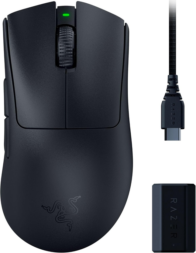 Razer DeathAdder V3 Pro + HyperPolling Dongle (Razer Renewed)