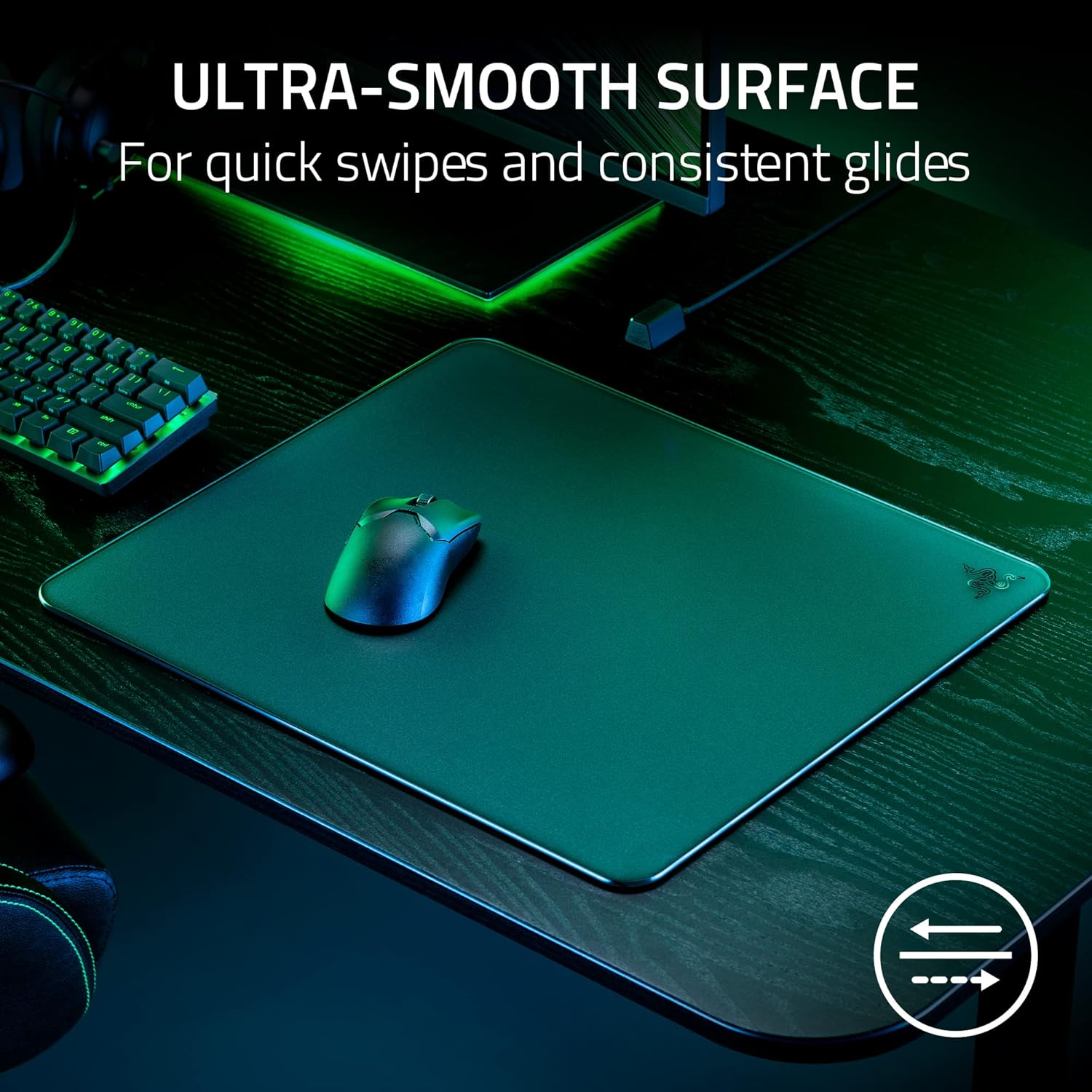 Tapis de souris de jeu Razer Atlas en verre trempé (Razer Renewed)