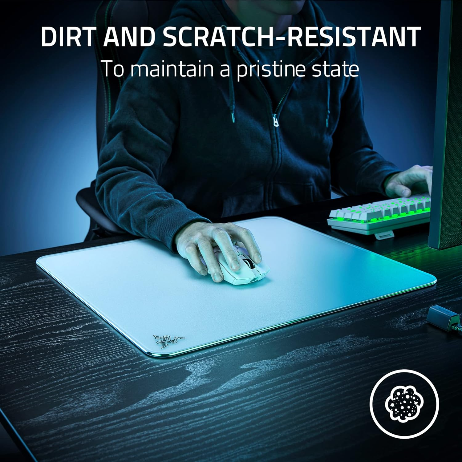 Tapis de souris de jeu Razer Atlas en verre trempé (Razer Renewed)