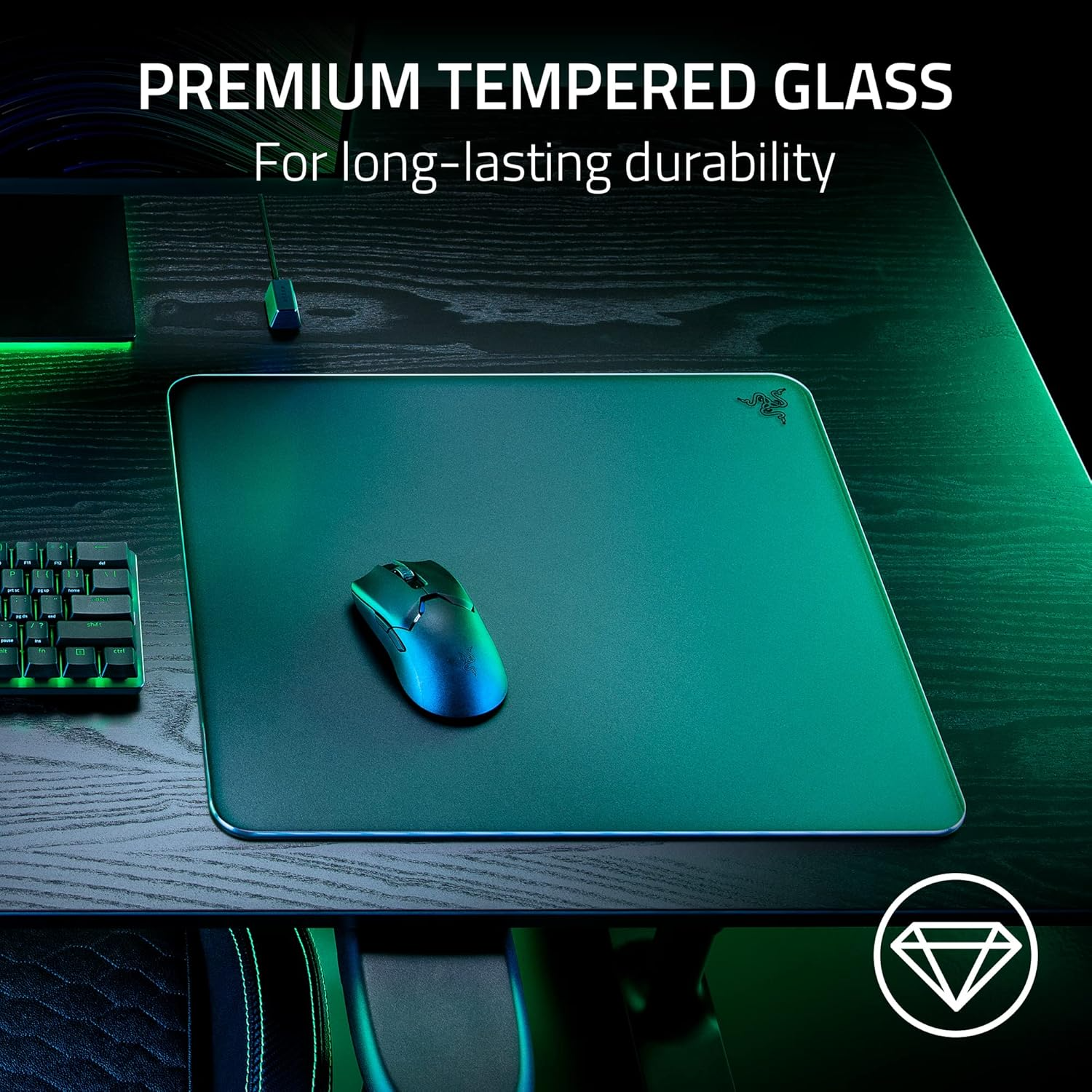 Tapis de souris de jeu Razer Atlas en verre trempé (Razer Renewed)