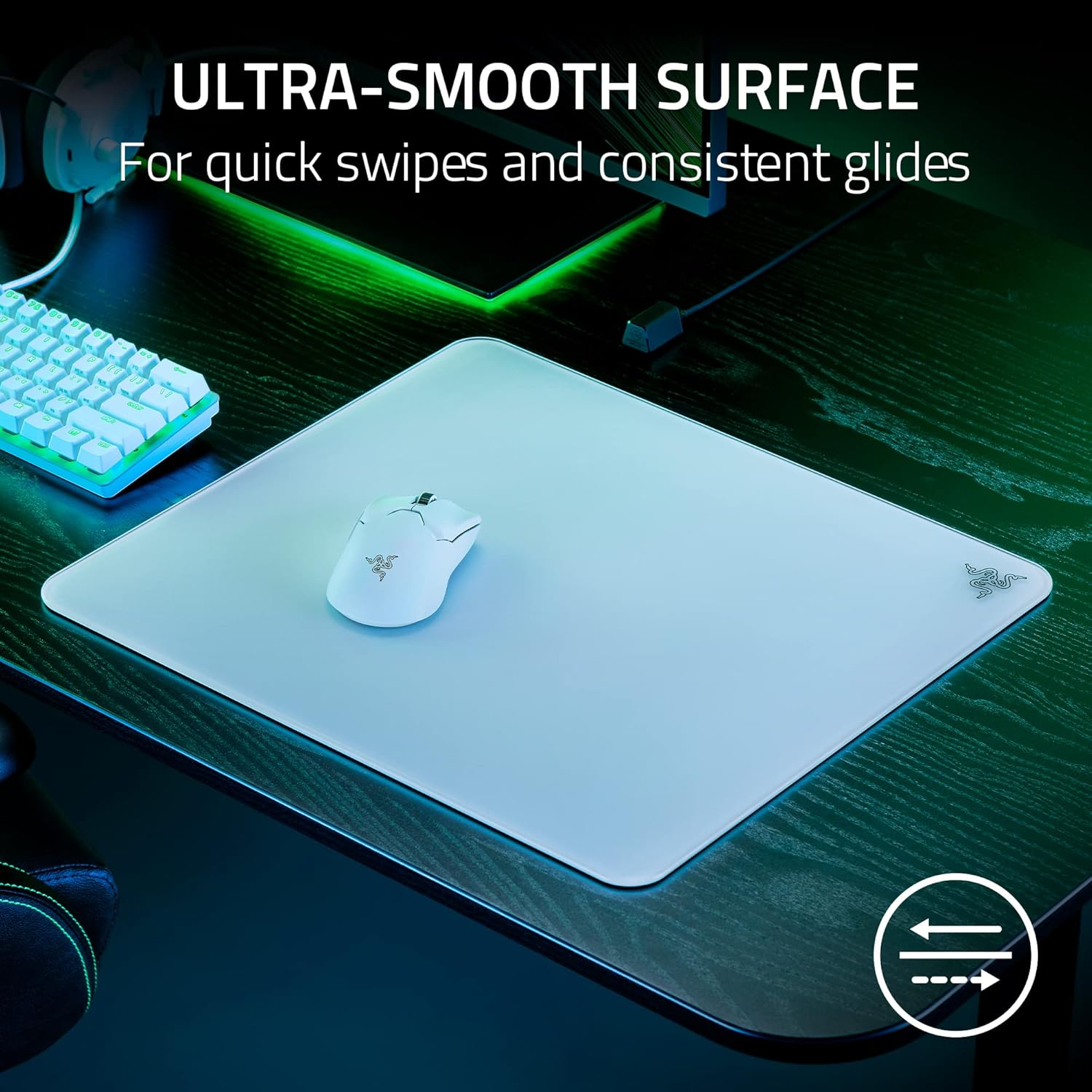 Tapis de souris de jeu Razer Atlas en verre trempé (Razer Renewed)