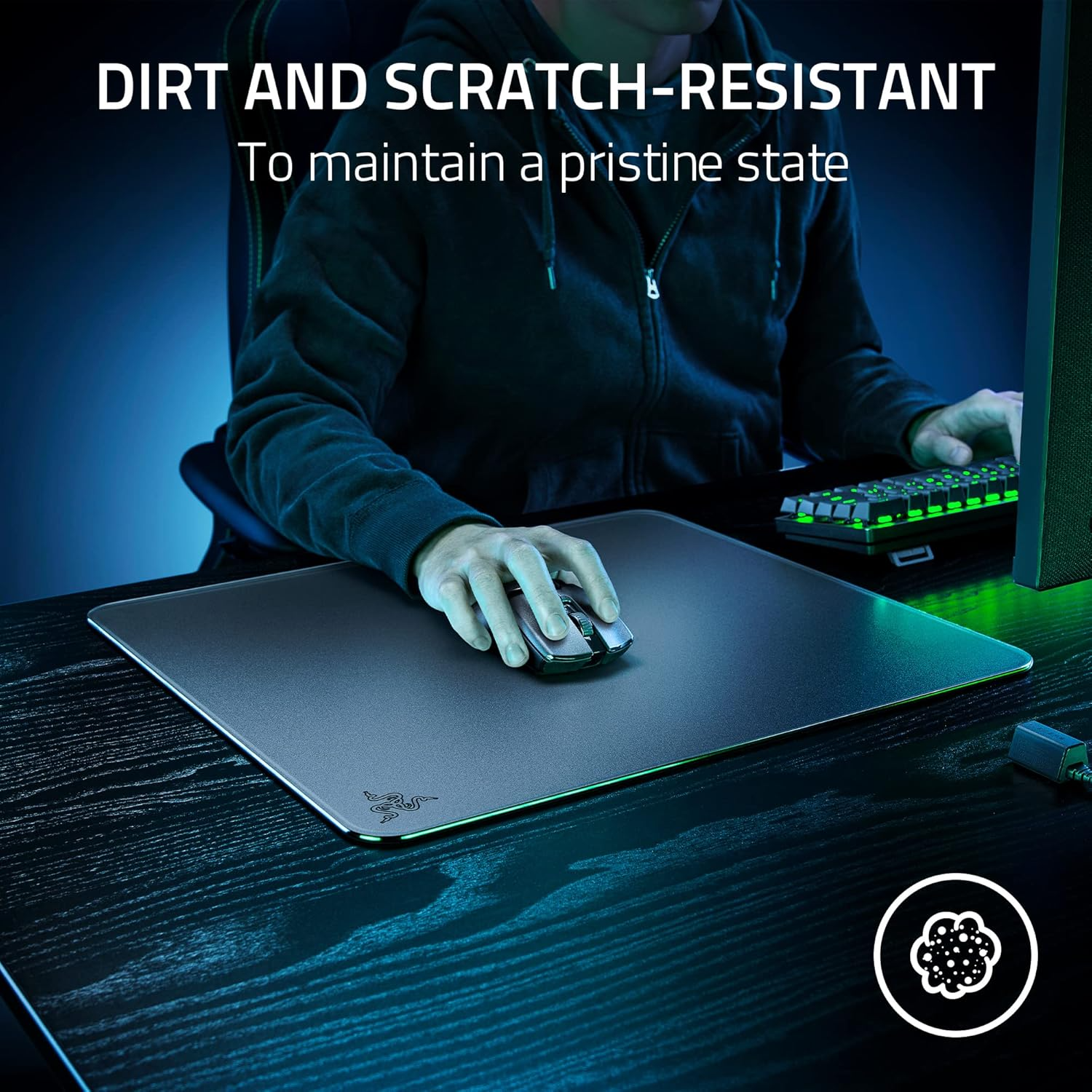 Tapis de souris de jeu Razer Atlas en verre trempé (Razer Renewed)