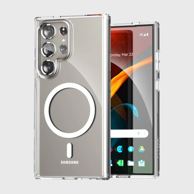 Samsung S26 Ultra - Pack de démarrage Fremont Étui transparent, verre trempé, chargeur mural double port 30 W