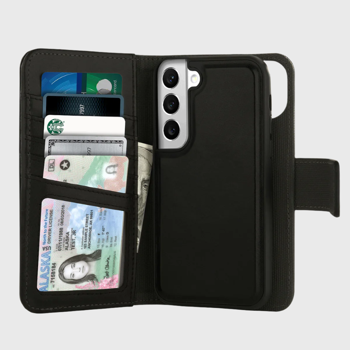 Etui portefeuille détachable Samsung Galaxy S21 FE (5 cartes) (5th Ave) (BULK PACKAGING)