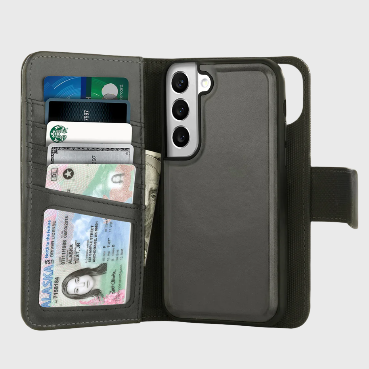 Etui portefeuille détachable Samsung Galaxy S21 FE (5 cartes) (5th Ave) (BULK PACKAGING)