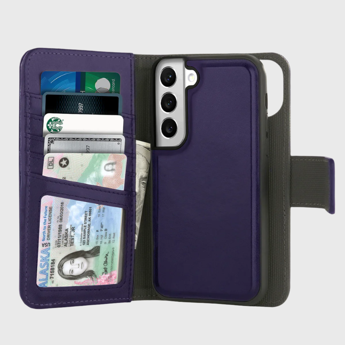 Etui portefeuille détachable Samsung Galaxy S21 FE (5 cartes) (5th Ave) (BULK PACKAGING)