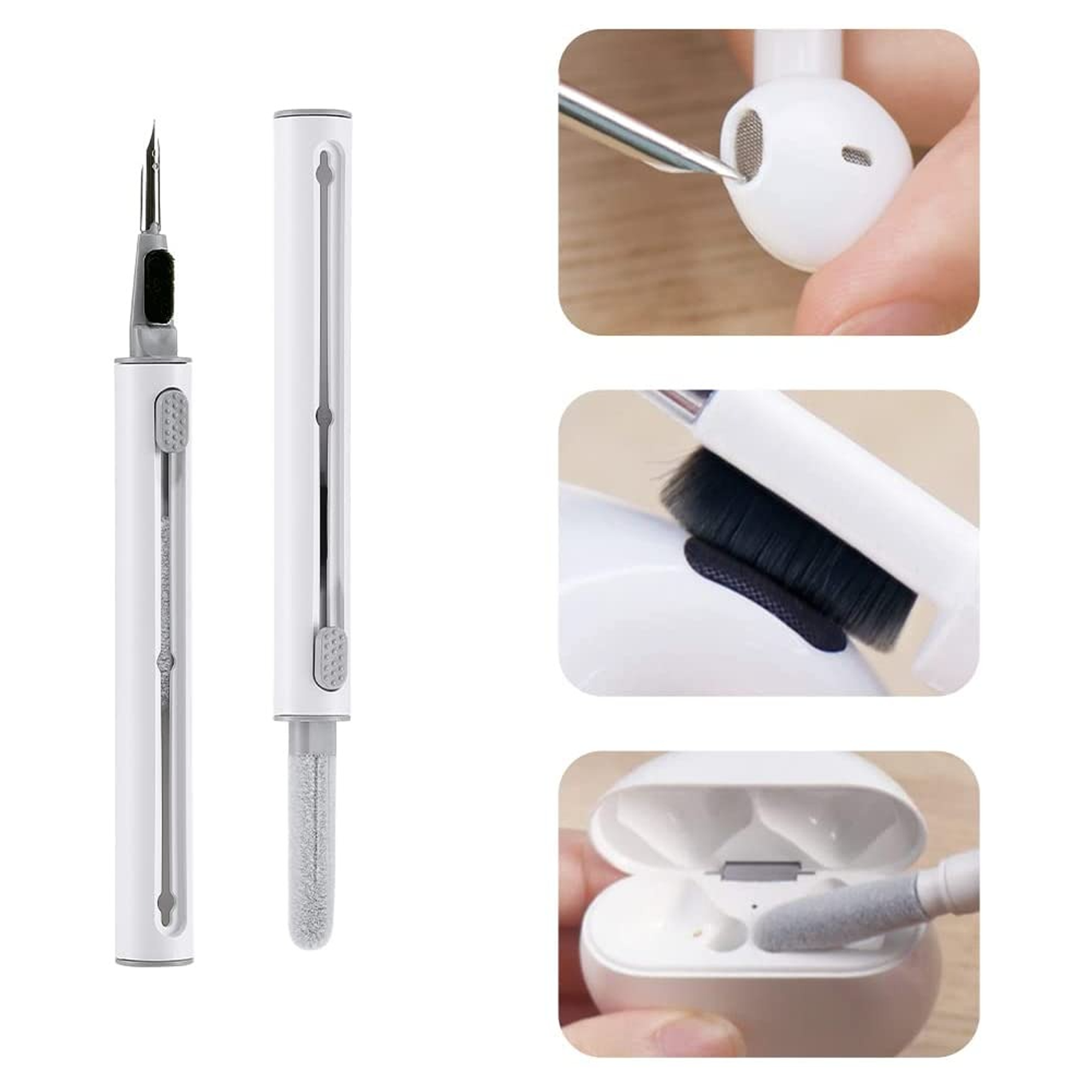 Kit de nettoyage 3-en-1 pour écouteurs Rockstone et solution nettoyante