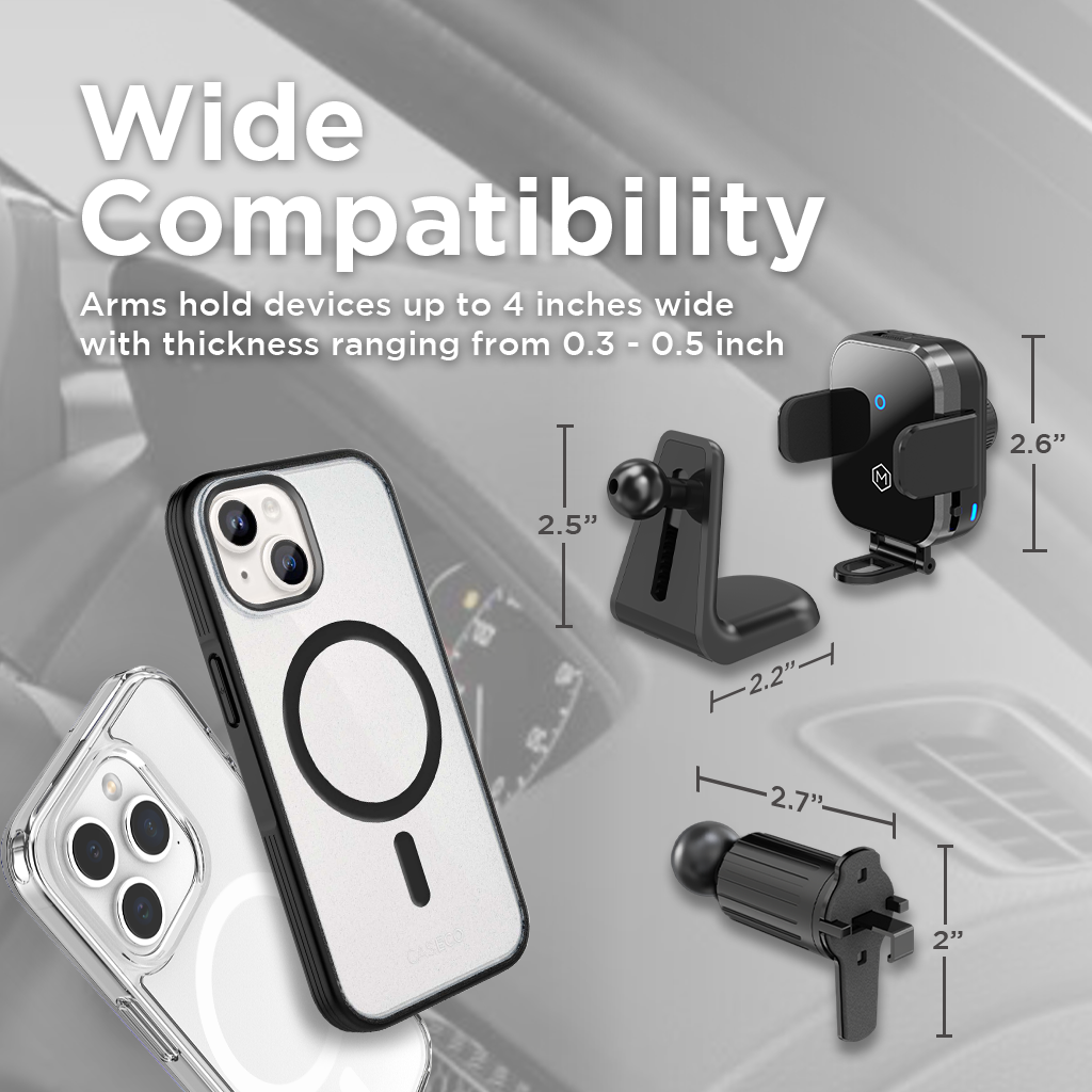Mini Grip Cradle - Chargeur sans fil 15W avec Vent & Dash Mount & PD20 Car charger