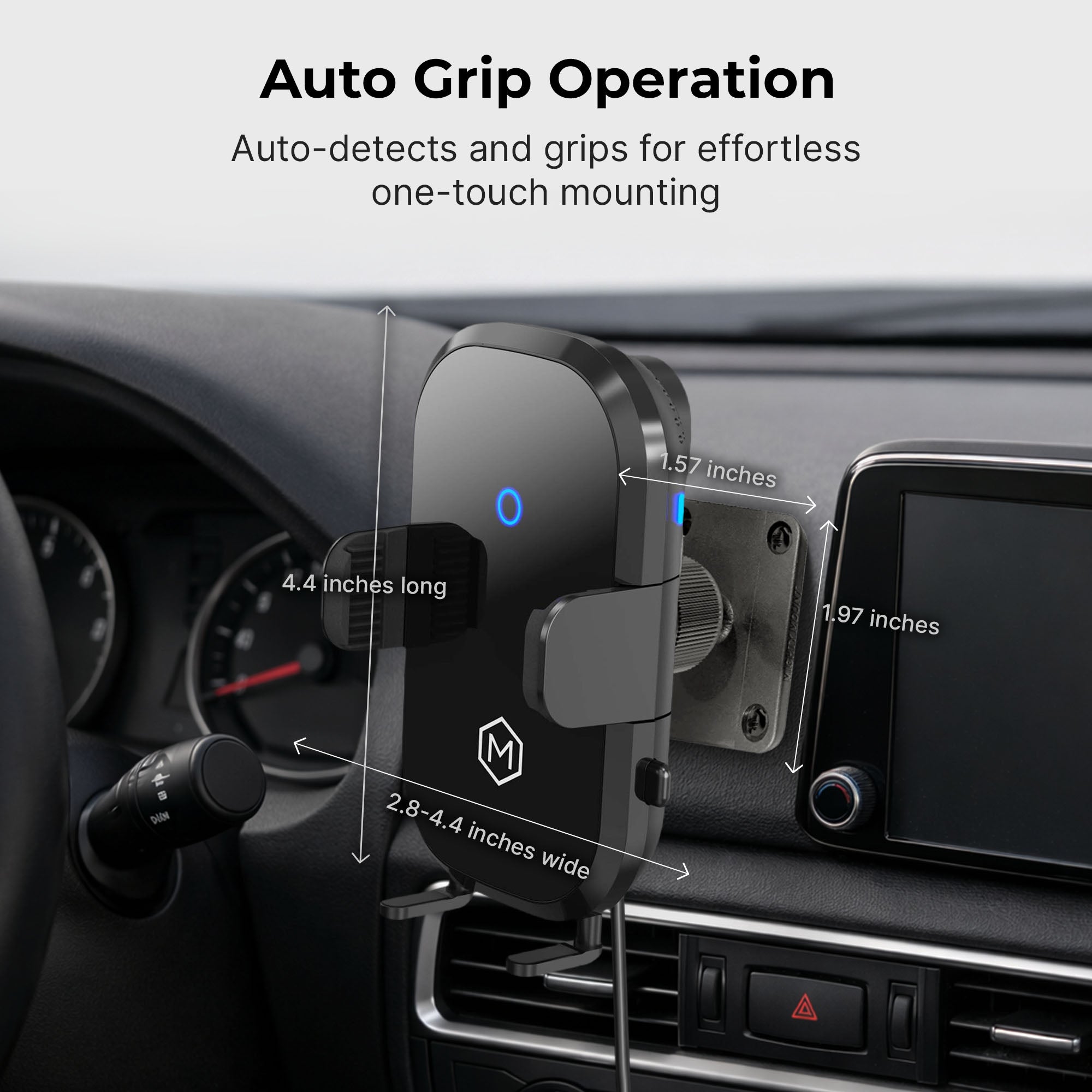 Auto Scan Fast Wireless Car Charger Mount with Drill Base AMPS Mounting Plate (Support pour chargeur sans fil rapide de voiture avec base de perçage)