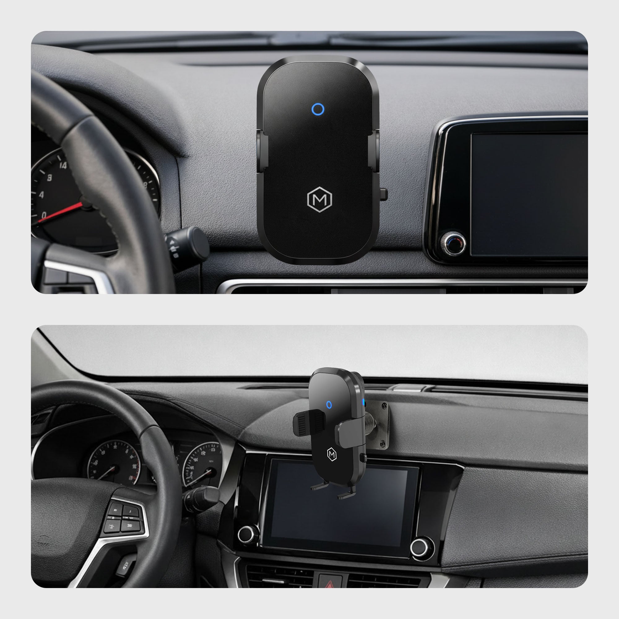 Auto Scan Fast Wireless Car Charger Mount with Drill Base AMPS Mounting Plate (Support pour chargeur sans fil rapide de voiture avec base de perçage)