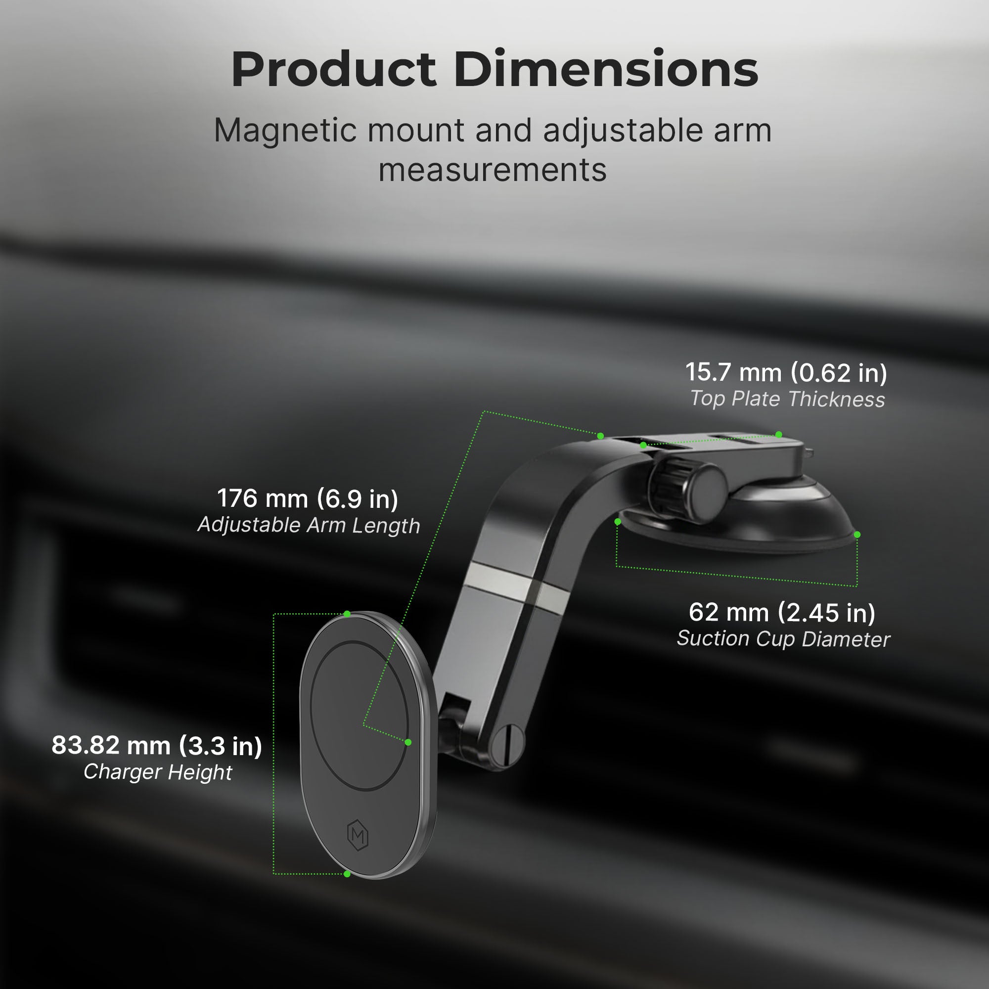 Support magnétique Magsafe avec ventouse ajustable à plusieurs angles