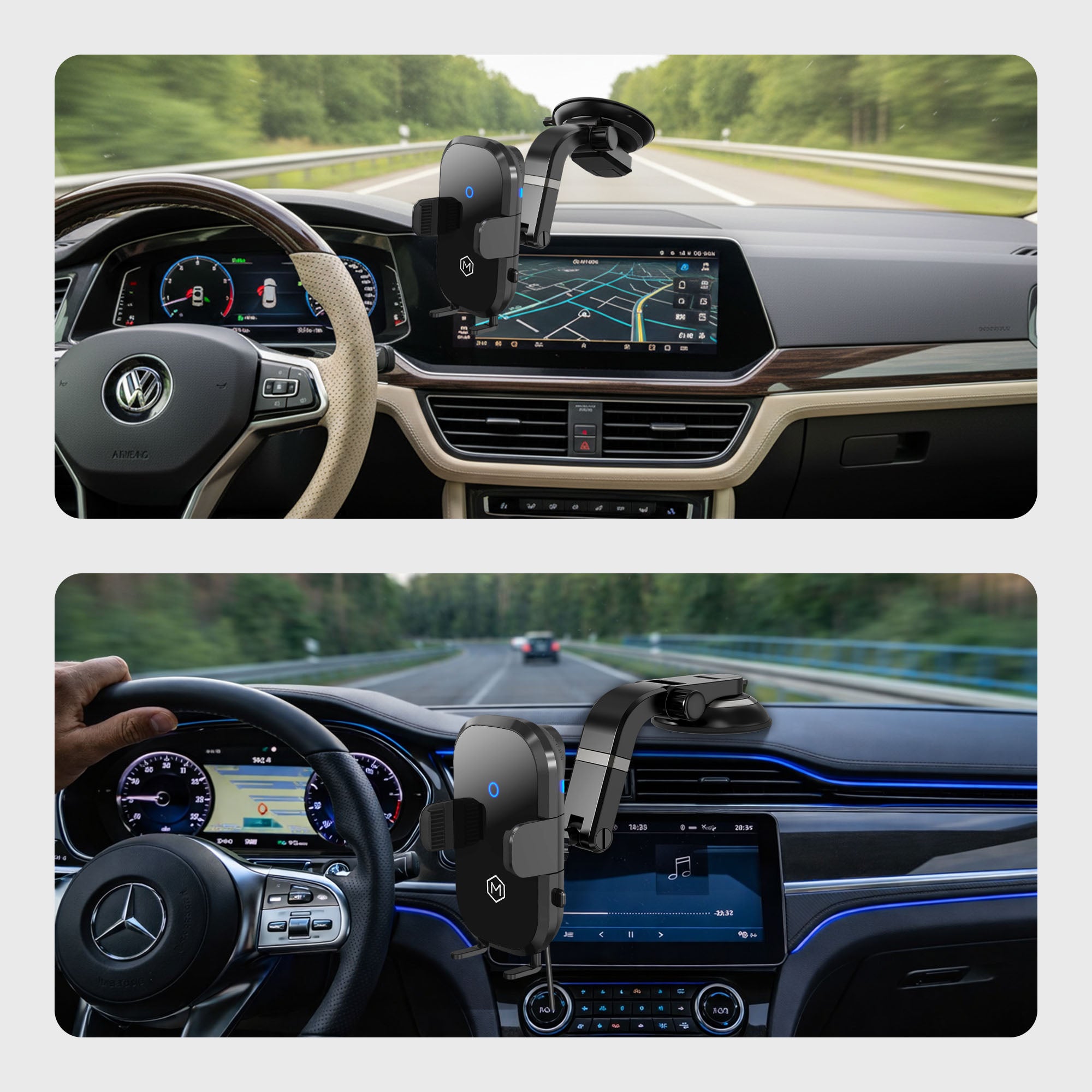 Support de chargeur sans fil Auto Scan rapide pour voiture avec ventouse ajustable à plusieurs angles