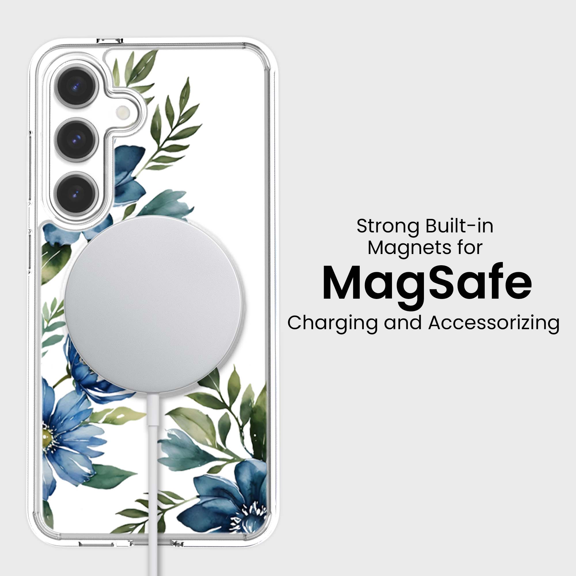 Motif floral bleu - Samsung S26