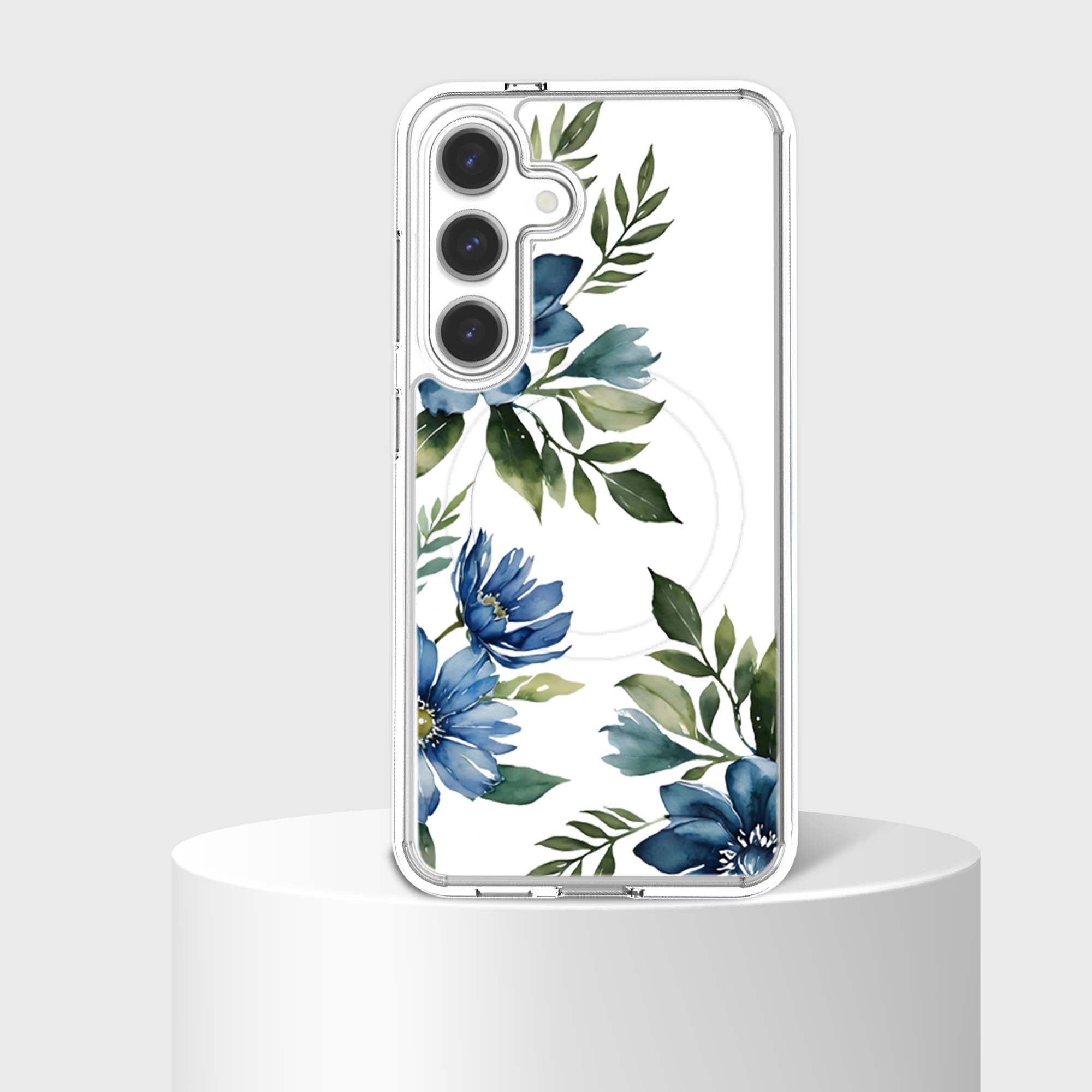 Motif floral bleu - Samsung S26