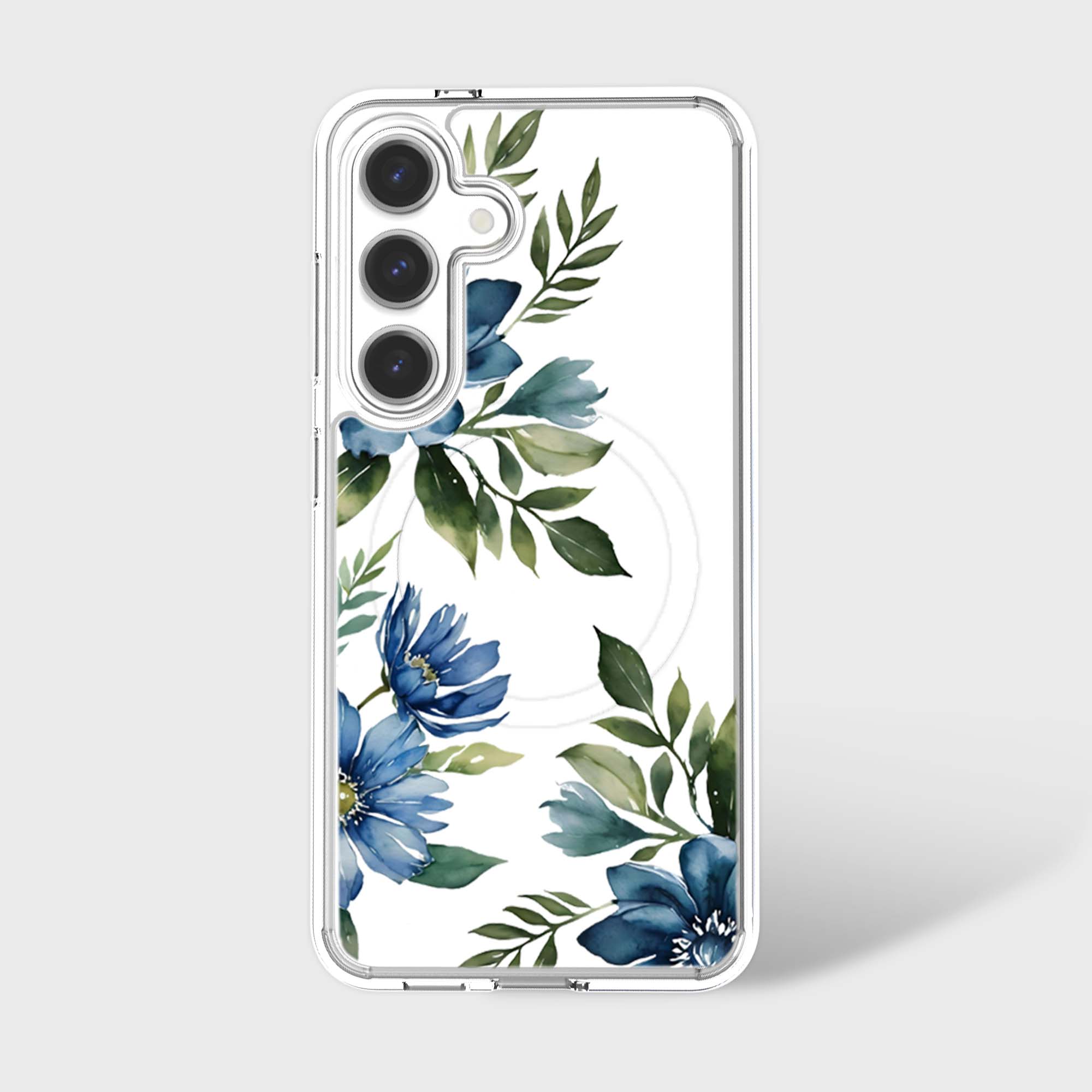 Motif floral bleu - Samsung S26