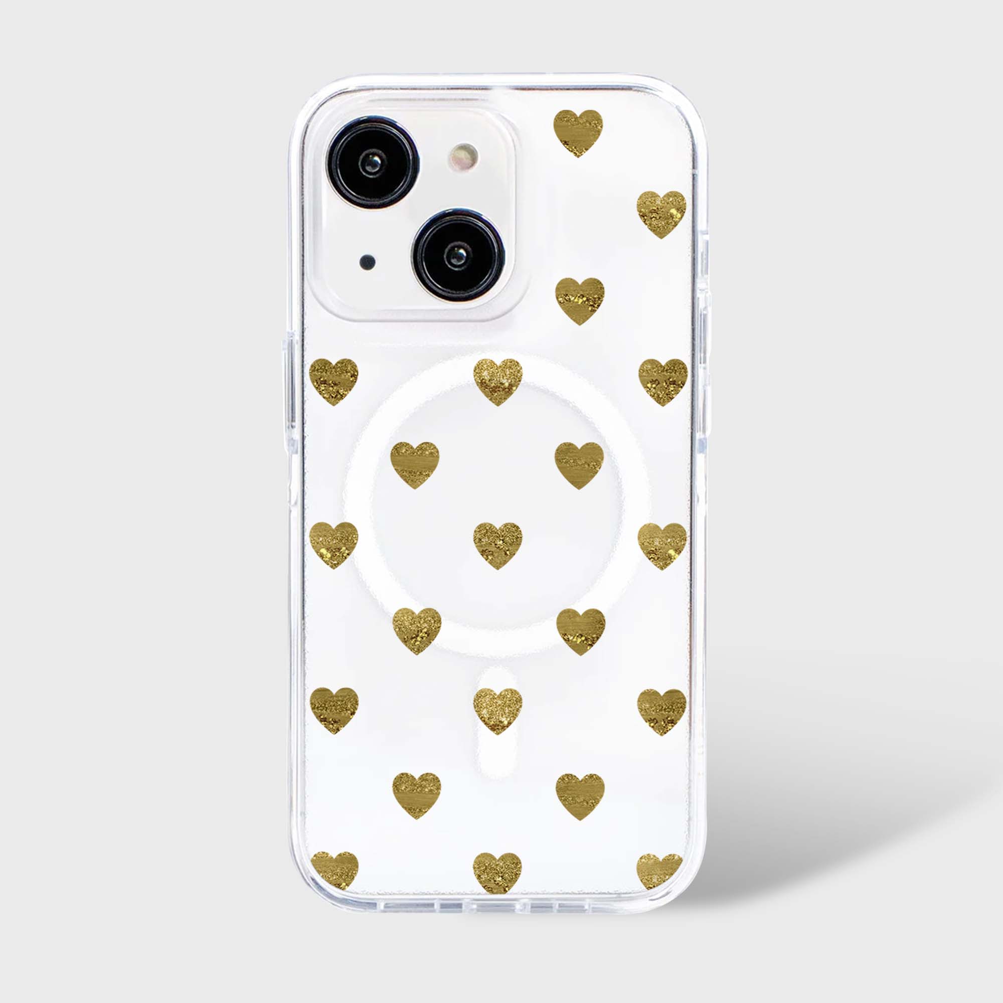 Coeurs en prune d'or - iPhone 16e/15/14/13