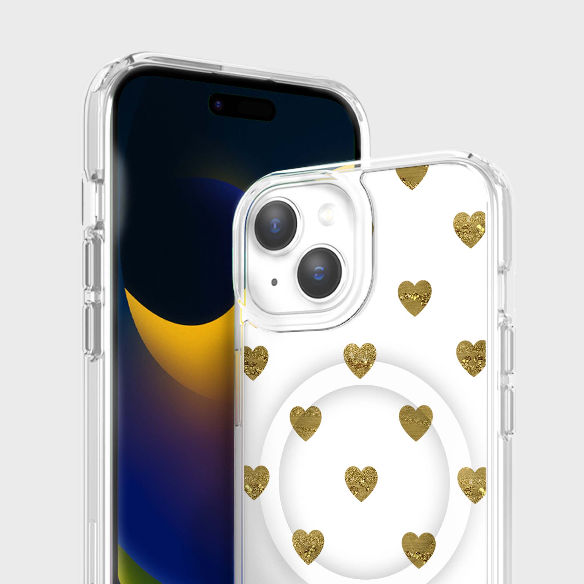 Coeurs en prune d'or - iPhone 16e/15/14/13