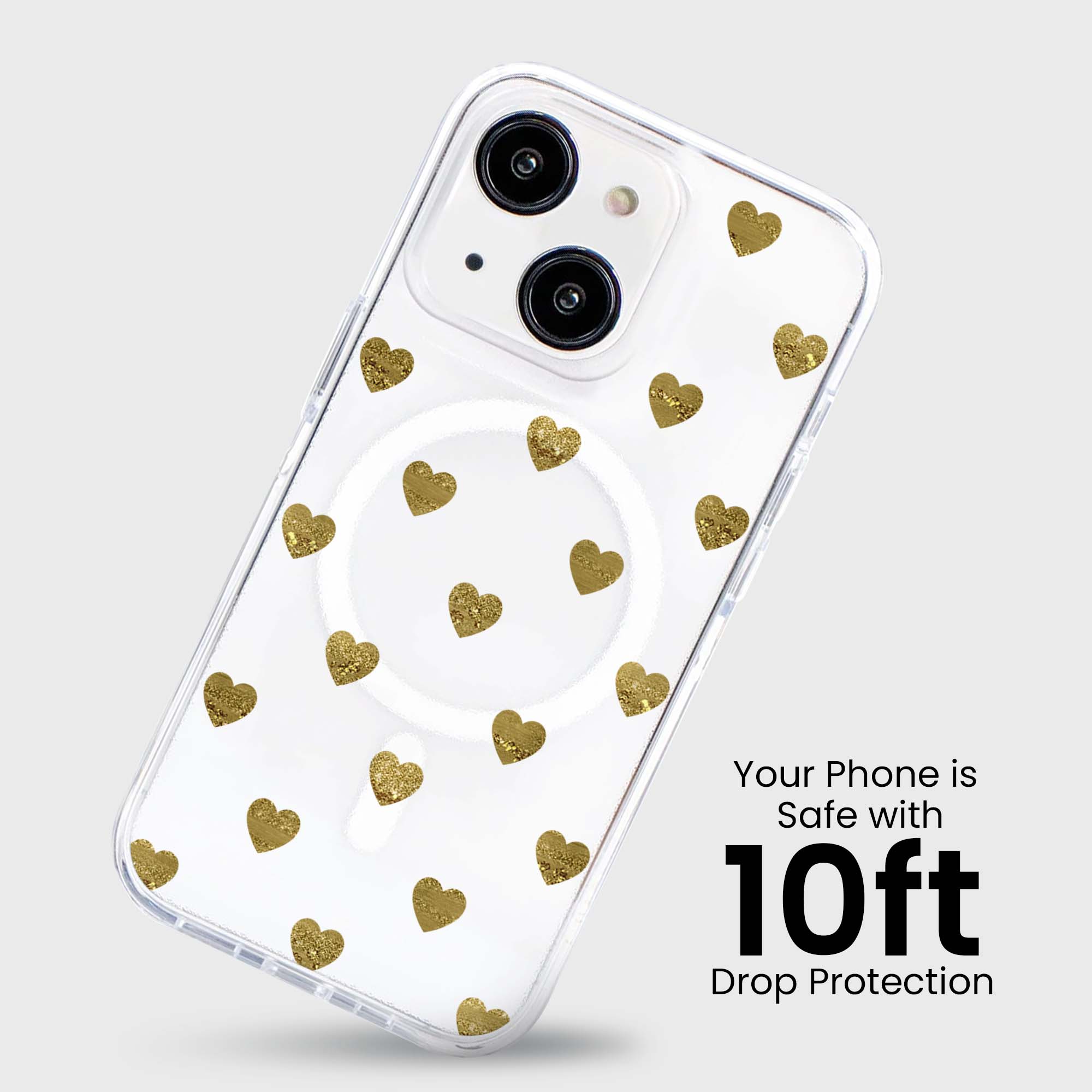 Coeurs en prune d'or - iPhone 16e/15/14/13