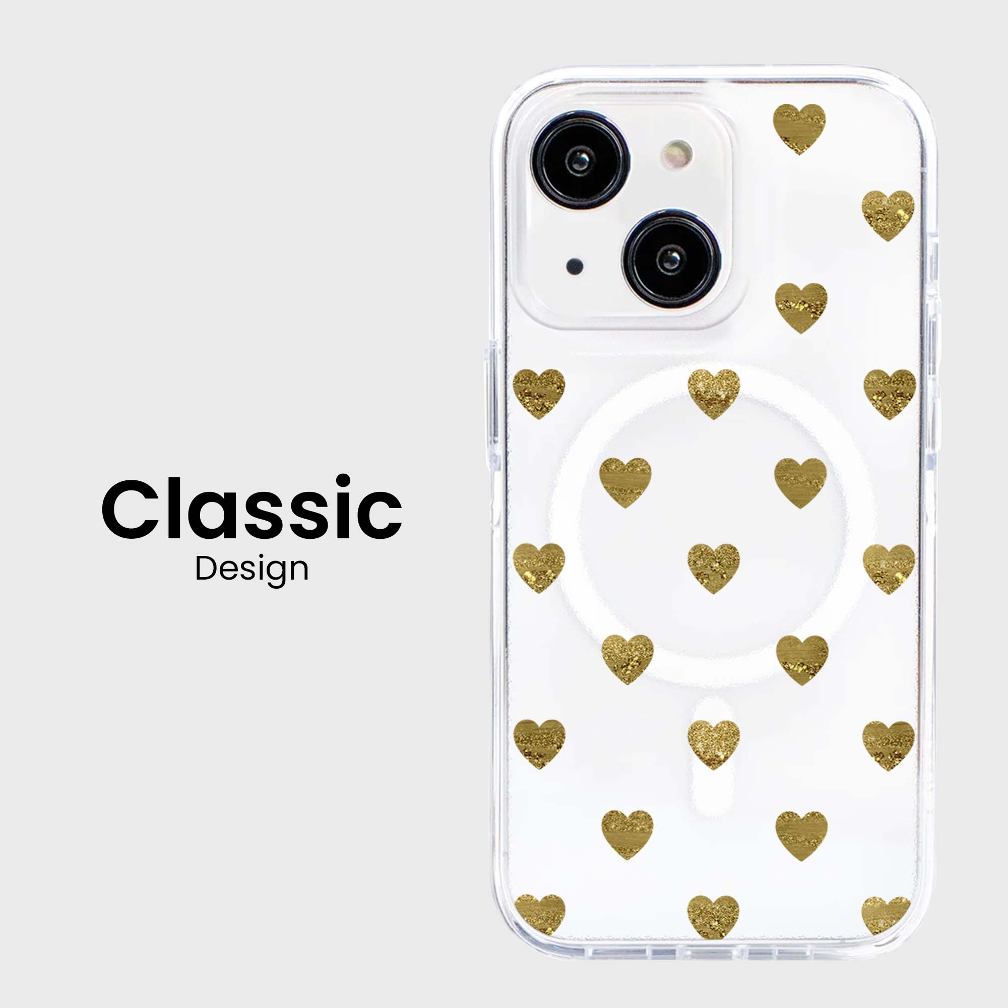 Coeurs en prune d'or - iPhone 16e/15/14/13