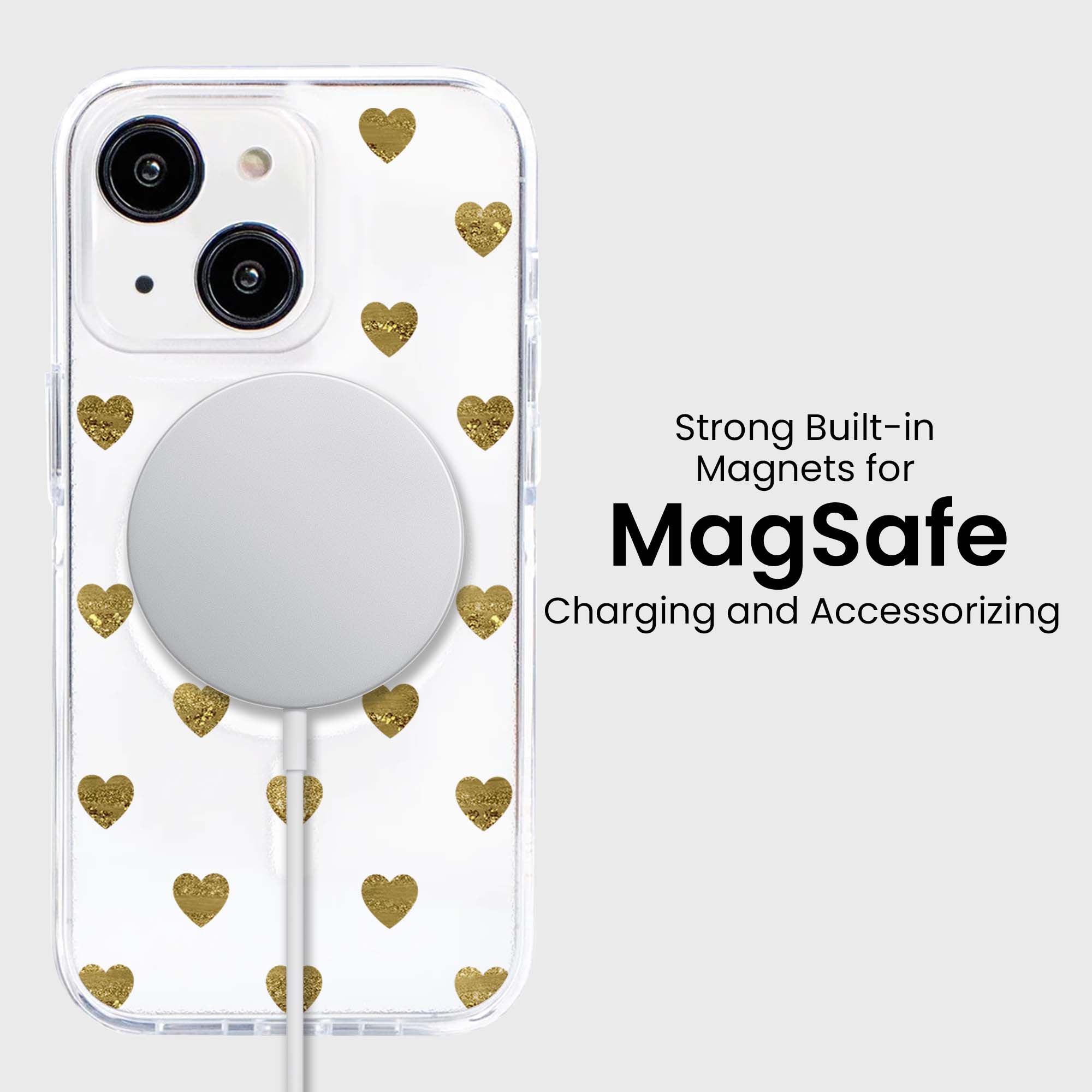 Coeurs en prune d'or - iPhone 16e/15/14/13