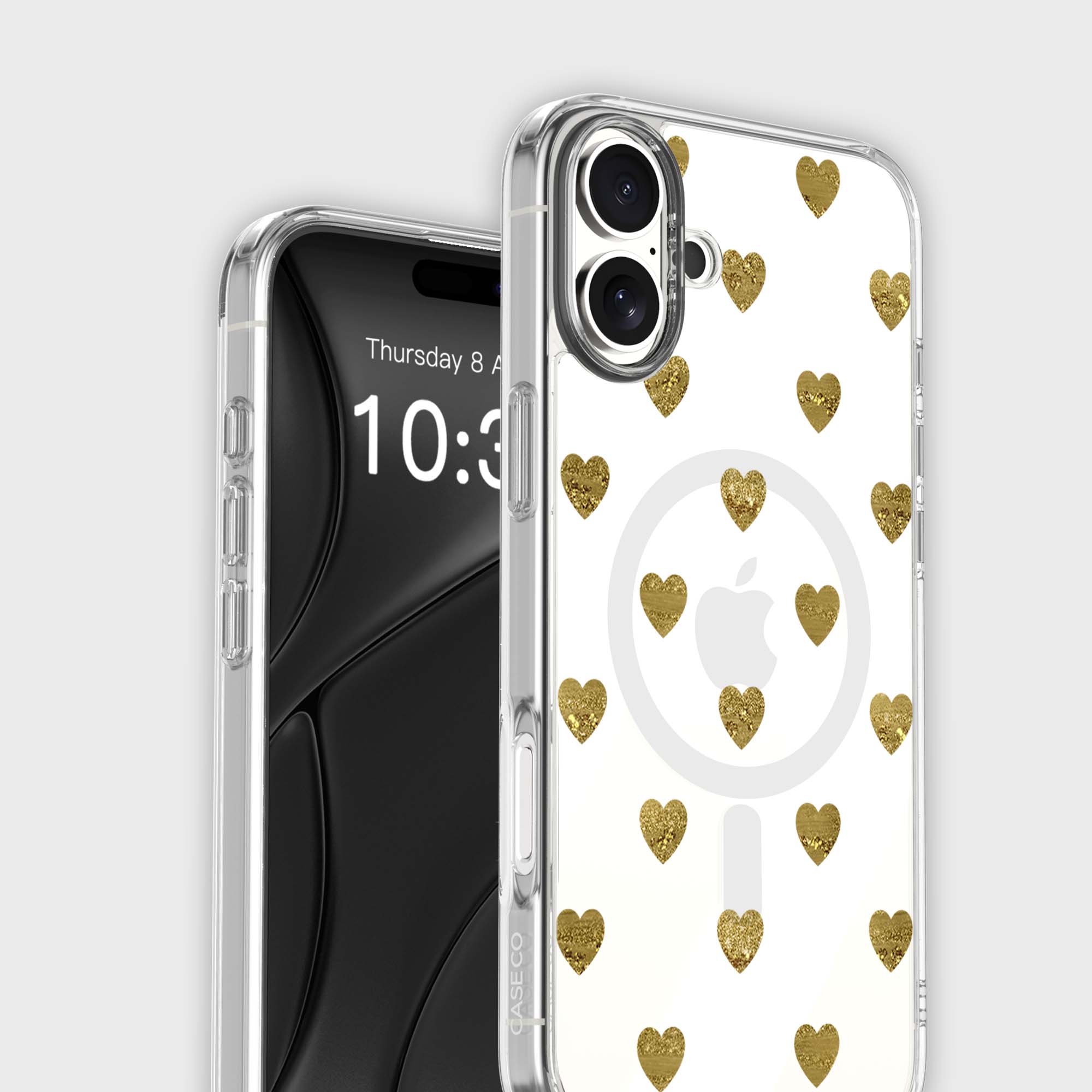 Coeurs en prune d'or - iPhone 16