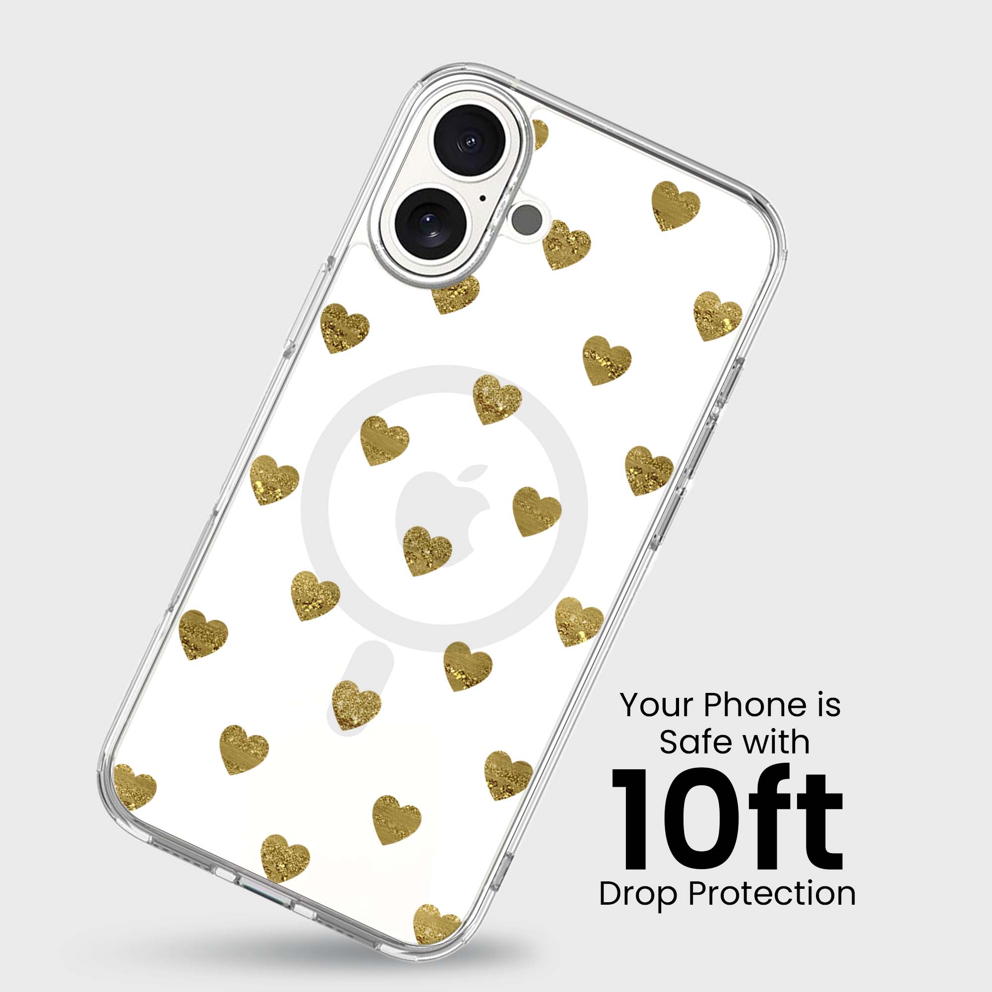Coeurs en prune d'or - iPhone 16