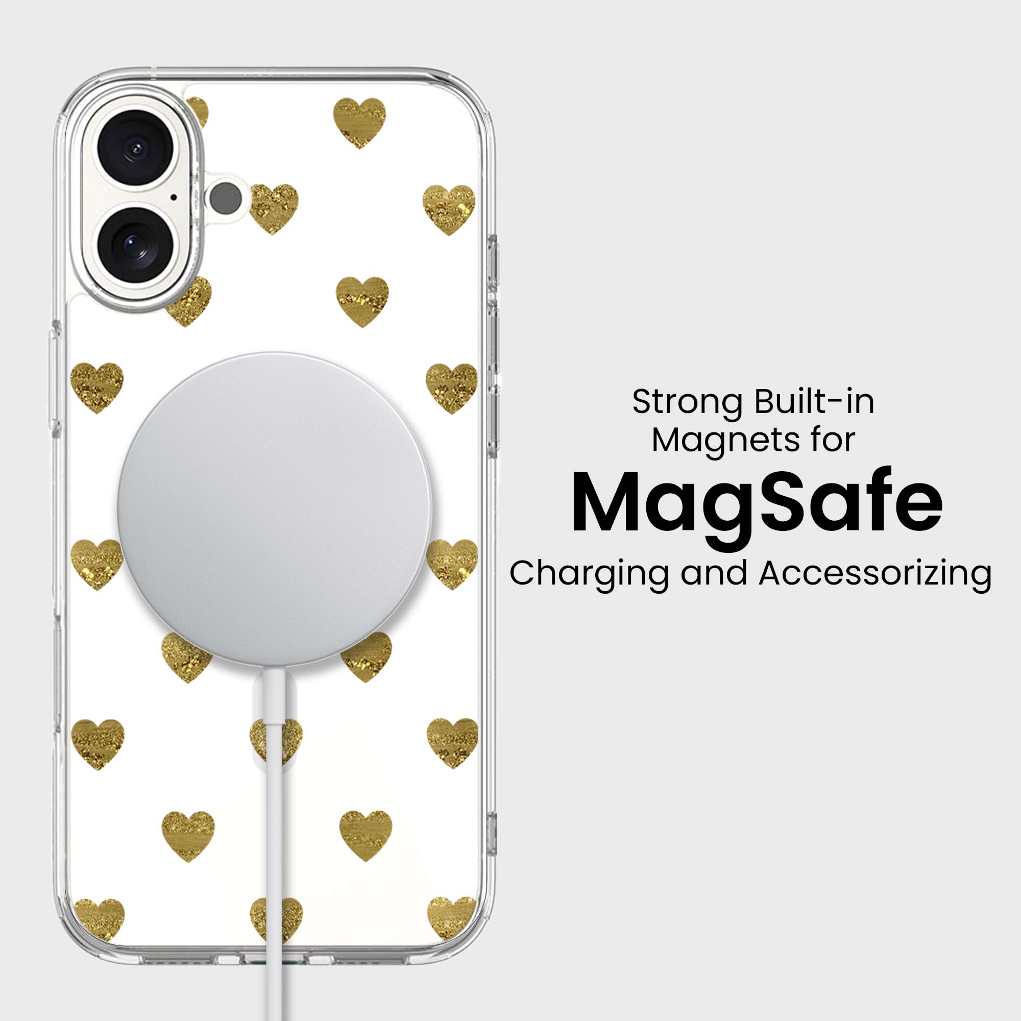 Coeurs en prune d'or - iPhone 16