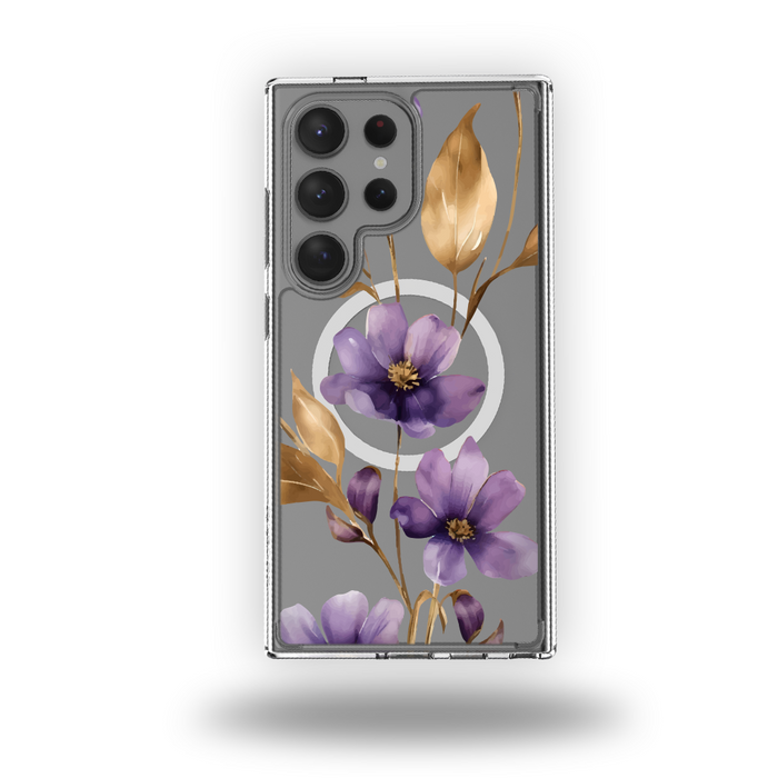 Etui design transparent - Purple Wildflower