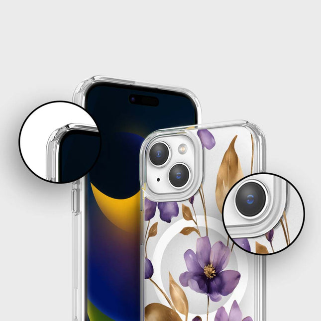 Fleur sauvage mauve - iPhone 16e/15/14