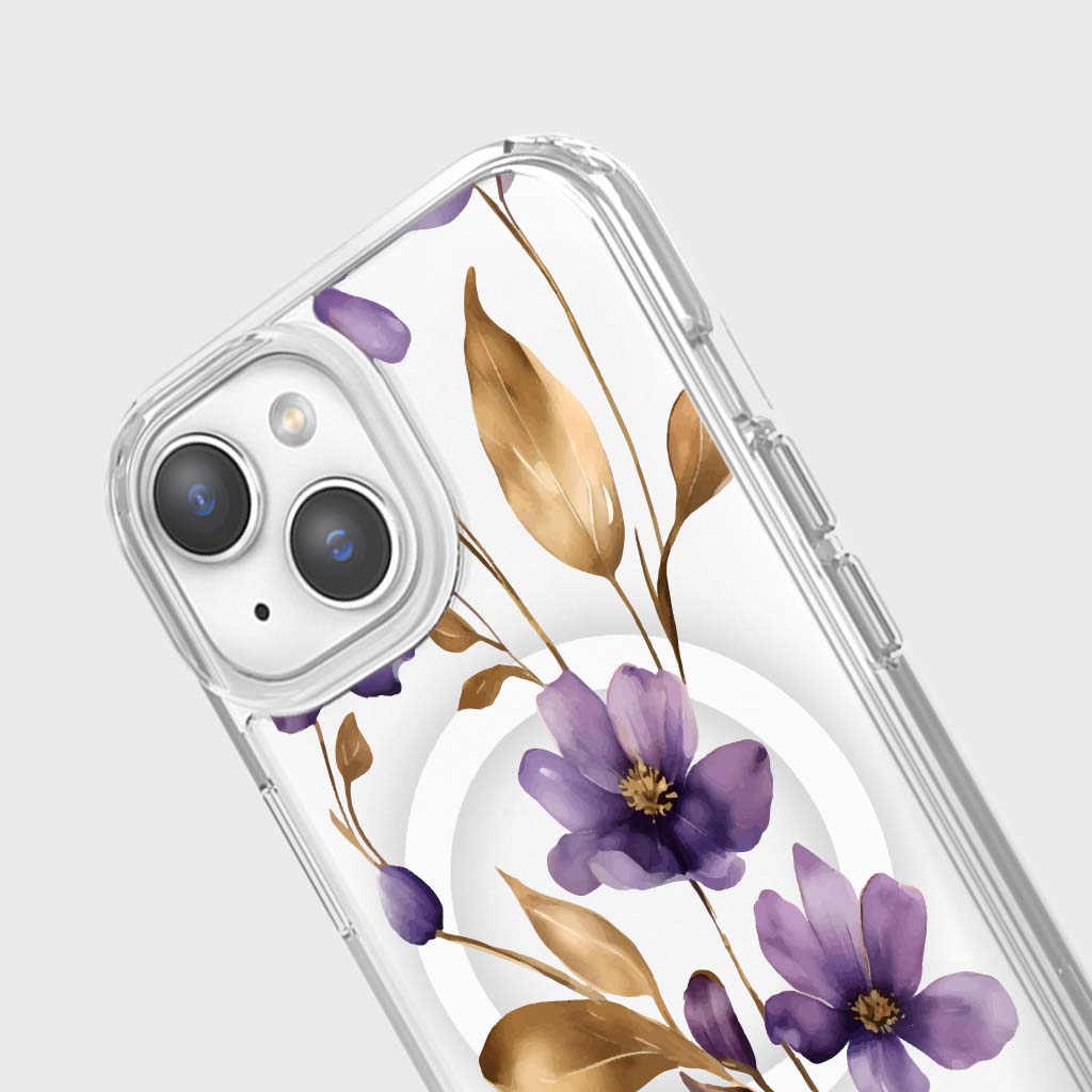Fleur sauvage mauve - iPhone 16e/15/14