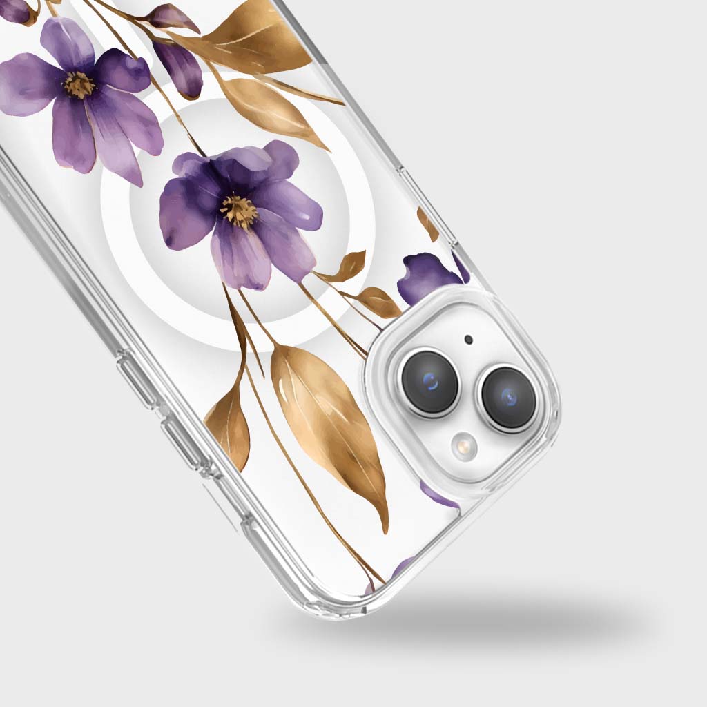 Fleur sauvage mauve - iPhone 16e/15/14