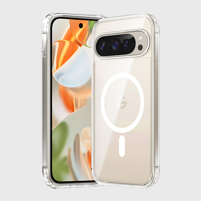 Google Pixel 10 - Pack de démarrage Étui transparent Fremont, verre trempé, chargeur mural double port 30W